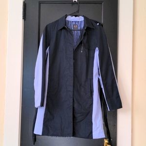 Armani Exchange Two Tone Milan Fir Sample Trench Raincoat Blue